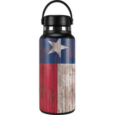 Texas Flag Dark Wood Hydro Flask 32oz Wide Mouth Skin